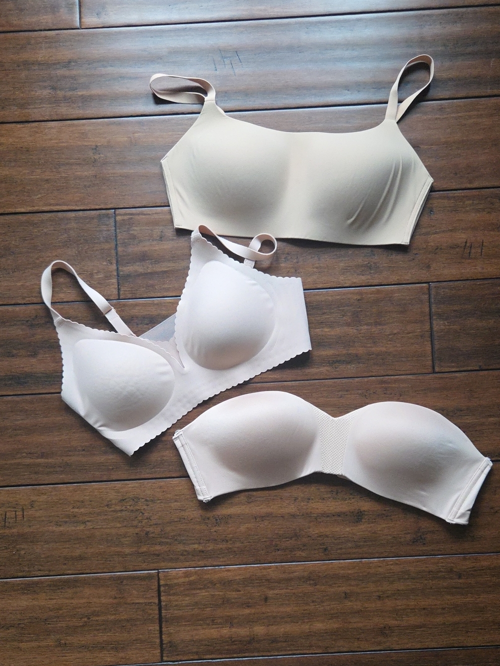 Set Of 3 Nude Bras